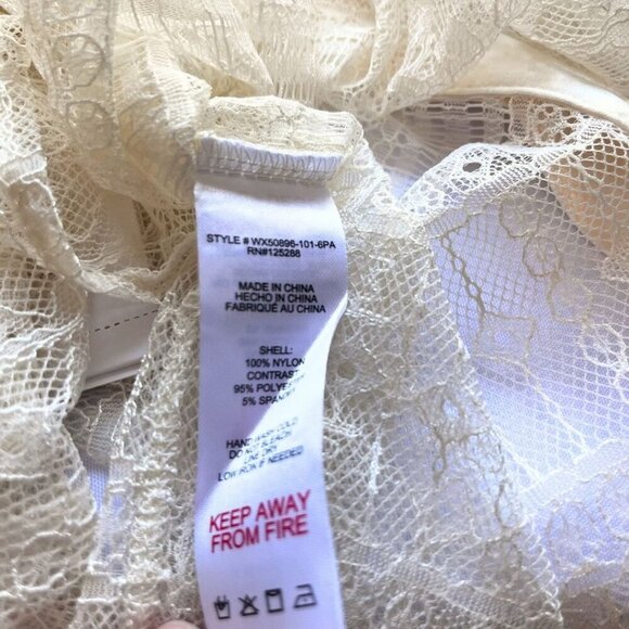 NWT JASON WU CREAM SEETHROUGH LACE SATIN BUTTON DOWN TUNIC - Picture 14 of 16